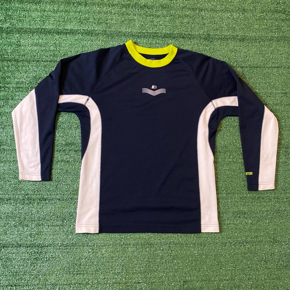 Starter Multicolor Long Sleeve Street wear Shirt Navy Blue, White, Green Large
